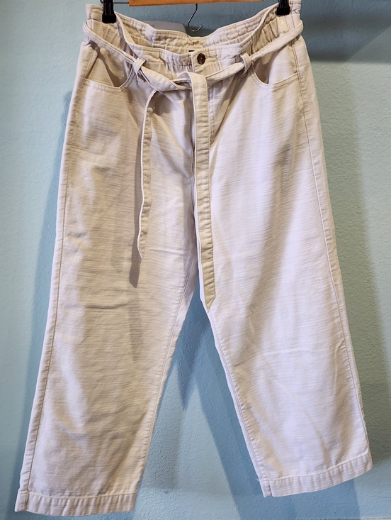 J. Crew Pants - J.CREW | Coastal Beach | Cream Belted Wide Leg Pants | Size 12